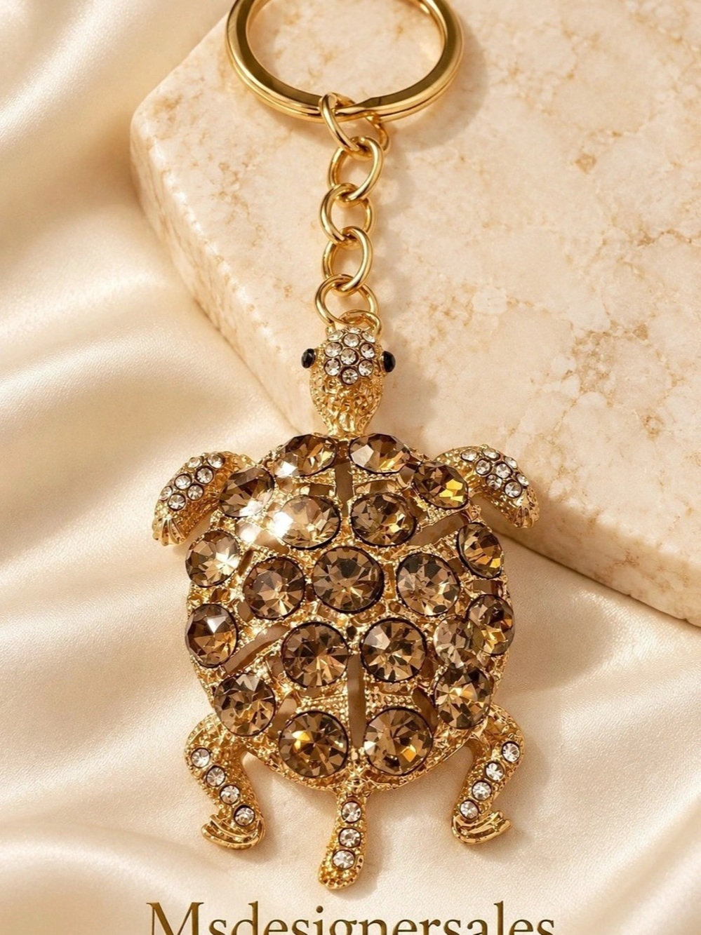 Turtle Charm Keychain Gold Tone Turtle Keychain NWT 237